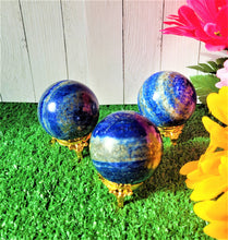 Load image into Gallery viewer, Genuine Lapis Lazuli Crystal Sphere Crystal Ball with sphere stand