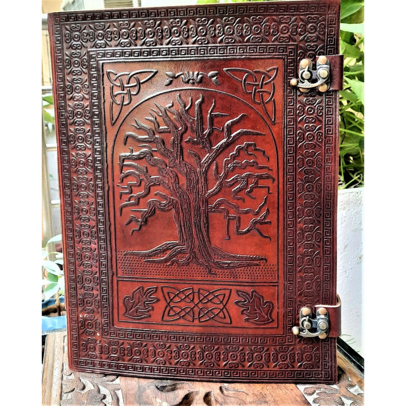 Tree of Life Leather Journal Diary Meditation Notebook Mindfulness Journaling Handcrafted Self Care Daily Junk Journal - sevenzings