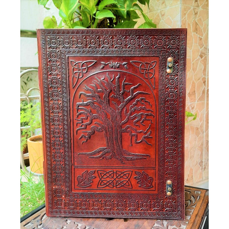 Tree of Life Leather Journal Diary Meditation Notebook Mindfulness Journaling Handcrafted Self Care Daily Junk Journal - sevenzings