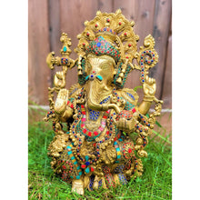 Load image into Gallery viewer, Large Lord Ganesha Statue Figurine Idol Meditation Home Decor - 16&quot; God Ganesha Idol Murti Sculpture Calm Peaceful Temple Home Decor - sevenzings