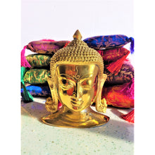 Load image into Gallery viewer, Buddha Head Wall Hanging 6&quot; Buddha Statue Figurine Idol Sculpture Home Decor Meditation Calm Peaceful Yoga Work Space - sevenzings
