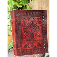 Load image into Gallery viewer, Tree of Life Leather Journal Diary Meditation Notebook Mindfulness Journaling Handcrafted Self Care Daily Junk Journal - sevenzings