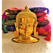 Load image into Gallery viewer, Buddha Head Wall Hanging 6&quot; Buddha Statue Figurine Idol Sculpture Home Decor Meditation Calm Peaceful Yoga Work Space - sevenzings
