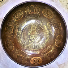 Load image into Gallery viewer, Large Nepali Singing Bowl 15&quot; Buddha Tibetan Sound Bowl Handmade Meditation Mindfulness Chakra Balance Healing Therapy Sound Bowl - sevenzings